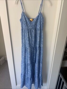 Flying Tomato Blue Paisley Maxi Dress